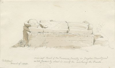 Kościół w Gayton: rysunek ołówkiem i rozmyciem, 27 marca 1838 (rysunek) autorstwa Thomas Peploe Wood