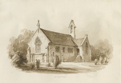 Wielka kaplica Haywood: rysunek w sepii, 1840 autorstwa Thomas Peploe Wood