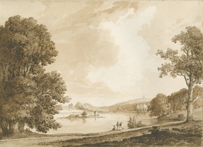Hanford Church: rysunek w odcieniu sepii, nd [XIX w.] (rysunek) autorstwa Thomas Peploe Wood