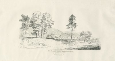 Haywood Park - Old Manor House: rysunek piórkiem i tuszem autorstwa Thomas Peploe Wood