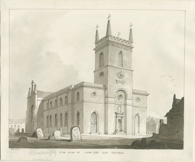 Lane End Church (Longton): rysunek w sepii autorstwa Thomas Peploe Wood