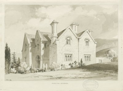 Moreton Vicarage: rysunek w sepii, 1841 autorstwa Thomas Peploe Wood