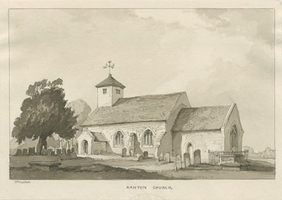Kościół w Ranton: rysunek w sepii autorstwa Thomas Peploe Wood