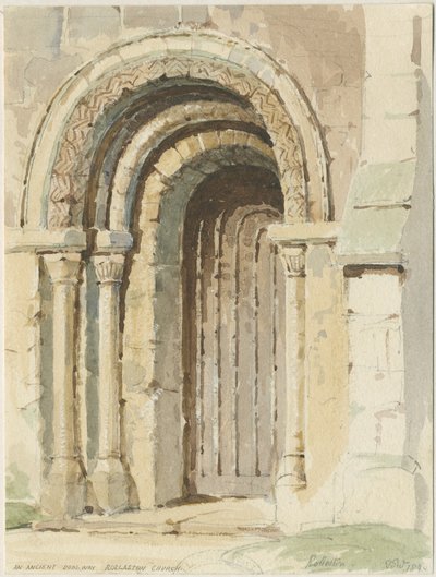 Kościół Rolleston: malowanie akwarelą, 184 [4] autorstwa Thomas Peploe Wood