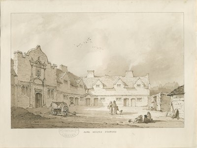 Stafford - Jałmużna: rysunek w sepii, bd [1837] (rysunek) autorstwa Thomas Peploe Wood