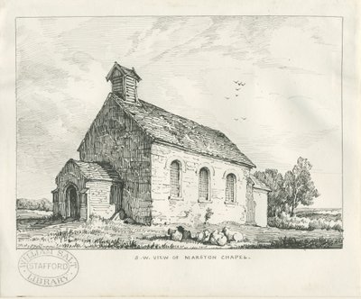 Stafford - Marston Chapel: rysunek piórem i tuszem autorstwa Thomas Peploe Wood