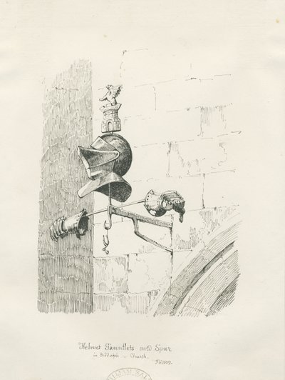 Grobowiec w kościele Biddulph - William Bowyer: rysunek piórem i tuszem autorstwa Thomas Peploe Wood