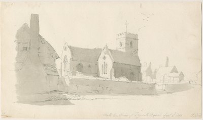 Kościół Trysull: rysunek ołówkiem, 2 września 1837 (rysunek) autorstwa Thomas Peploe Wood