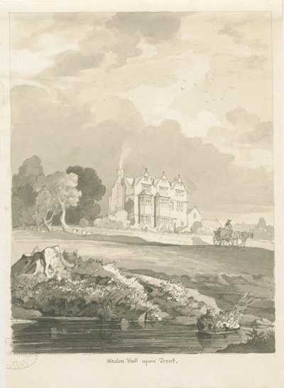 Weston-on-Trent - Sala: rysunek w sepii autorstwa Thomas Peploe Wood