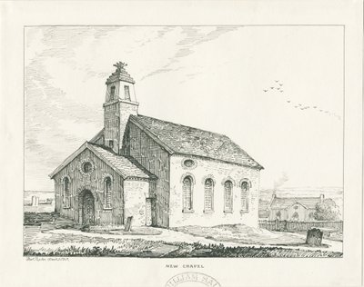 Wolstanton - Nowa kaplica: rysunek piórem i tuszem autorstwa Thomas Peploe Wood