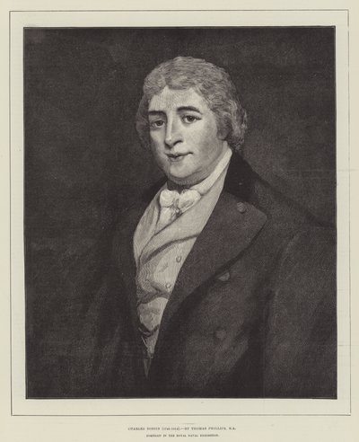 Charles Dibdin (1745-1814), Portret na Królewskiej Wystawie Marynarki Wojennej autorstwa Thomas Phillips