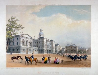 Horse Guards, Westminster, Londyn, 1851 autorstwa Thomas Picken
