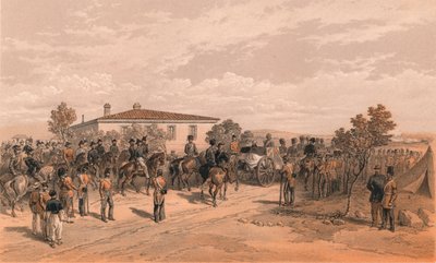 Orszak pogrzebowy Lorda Raglana opuszcza kwaterę główną, 1856 r autorstwa Thomas Picken