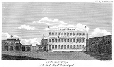 Jewish Hospital, Mile End Road, Whitechapel, Londyn, koniec XVIII lub początek XIX wieku. autorstwa Thomas Prattent