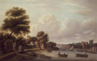 Widok na Tamizę w Pałacu Lambeth autorstwa Thomas Priest