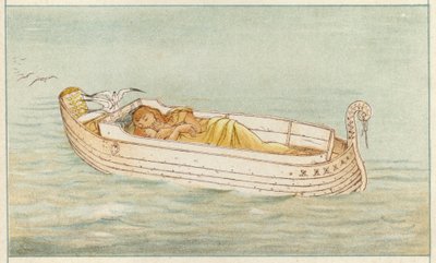 Danae i Perseusz (kolor lito) autorstwa Thomas Ralph Spence