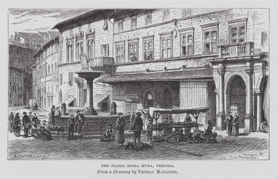 Piazza Sopra Mura, Perugia (rycina) autorstwa Thomas Robert Macquoid