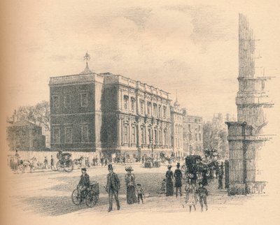 Zewnętrzna część Sali Bankietowej, Pałac Whitehall, 1902 autorstwa Thomas Robert Way