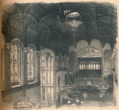 Wnętrze Crosby Hall, 1902 autorstwa Thomas Robert Way