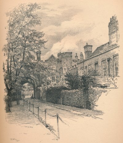 Dziedziniec i Brama Pałacu Richmond, 1902 autorstwa Thomas Robert Way