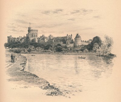 Zamek Windsor z rzeki, 1902 autorstwa Thomas Robert Way