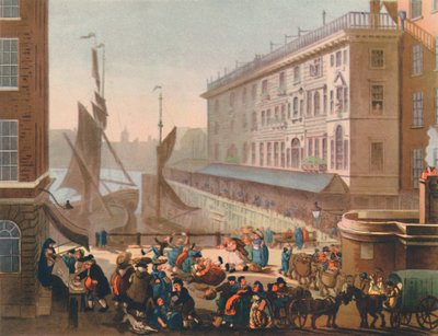Targ rybny Billingsgate, 1808, 1944. Twórcy: Thomas Rowlandson, Augustus Charles Pugin. autorstwa Thomas Rowlandson, Augustus Charles Pugin