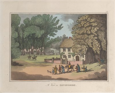 A View in Devonshire, z Sketches from Nature, 1822., 1822. Twórcy: Thomas Rowlandson, Joseph Constantine Stadler. autorstwa ThomasThomas Rowlandson, Joseph Constantine Stadler Thomas Rowlandson, Joseph Constantine Stadler
