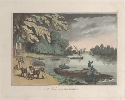 A View near Richmond, z Sketches from Nature, 1822., 1822. Twórcy: Thomas Rowlandson, Joseph Constantine Stadler. autorstwa ThomasThomas Rowlandson, Joseph Constantine Stadler Thomas Rowlandson, Joseph Constantine Stadler