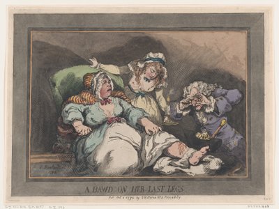 Niegrzeczna na ostatnich nogach, 1 października 1792 r., 1 października 1792 r. autorstwa Thomas Rowlandson