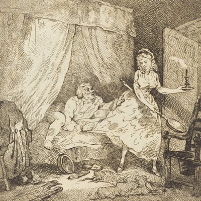 Ocieplacz do łóżka, ok. godz. 1785. autorstwa Thomas Rowlandson