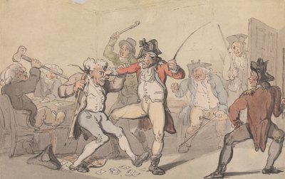 Wykryto czarną nogę wydającą karty autorstwa Thomas Rowlandson