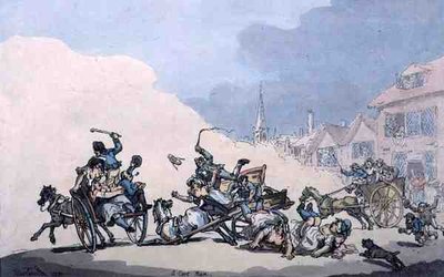 Wyścig wozów, wyd. autorstwa Williama Hollanda autorstwa Thomas Rowlandson