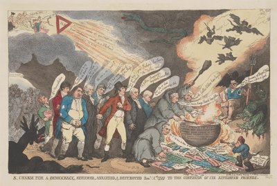 „Urok demokracji” – recenzja, analiza i krytyka z 11 stycznia 1799 r., ku konsternacji jej zwolenników autorstwa Thomas Rowlandson