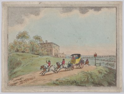 Powóz z czterema końmi (z „Rustic Sketches”) autorstwa Thomas Rowlandson