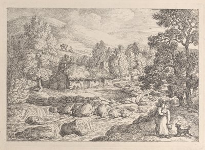 Wodospad w Kornwalii, z cyklu „Widoki Kornwalii” autorstwa Thomas Rowlandson