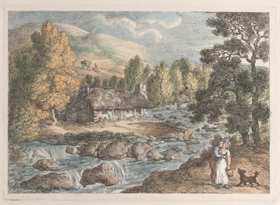 Kornwalijski wodospad, z Views in Cornwall, 1812., 1812. autorstwa Thomas Rowlandson