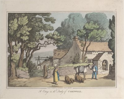 Chata w Księstwie Kornwalii, ze Szkiców z natury, 1822., 1822. autorstwa Thomas Rowlandson