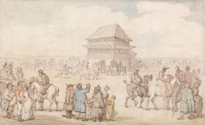 Tłoczne zawody wyścigowe autorstwa Thomas Rowlandson