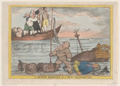 Maszyna do nurkowania na nowej konstrukcji, 31.05.1806., 31.05.1806. autorstwa Thomas Rowlandson