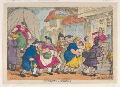 Smutna katastrofa, czyli peruka panny Fubby Fatarmin zapaliła się, 12 września ..., 12 września 1813 r. autorstwa Thomas Rowlandson