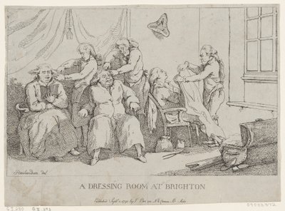 Garderoba w Brighton, 1 września 1790, 1 września 1790. autorstwa Thomas Rowlandson