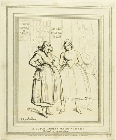 Holenderska opatka i jej nimfy naszkicowane w Amsterdamie autorstwa Thomas Rowlandson