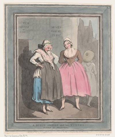 Holenderska opatka i jej nimfy, 4 kwietnia 1796 r., 4 kwietnia 1796 r. autorstwa Thomas Rowlandson
