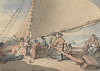 Holenderska łódź przy wzmagającym się wietrze autorstwa Thomas Rowlandson