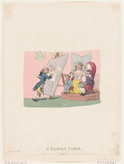 A Family Piece, opublikowane 1803 później wznowienie., opublikowane 1803 później wznowienie. autorstwa Thomas Rowlandson
