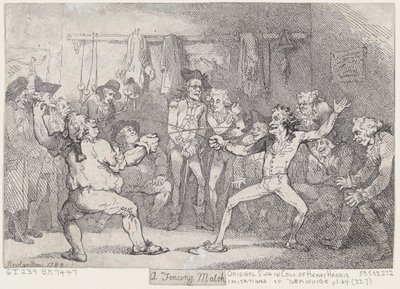 Mecz szermierczy autorstwa Thomas Rowlandson