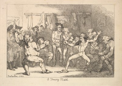 Mecz szermierczy autorstwa Thomas Rowlandson