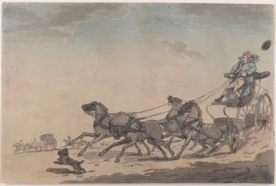 Czwórka, czyli powóz uciekający, 1791-93., 1791-93. autorstwa Thomas Rowlandson
