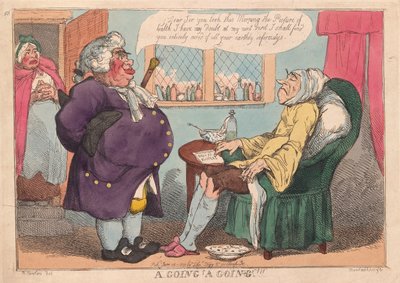 Idę, Idę!!, wyd. 1813 (ręcznie kolorowane grawerowanie) autorstwa Thomas Rowlandson