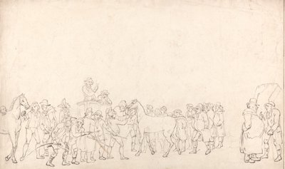 Aukcja koni w „Hopkins’s Repository” (zarys) autorstwa Thomas Rowlandson
